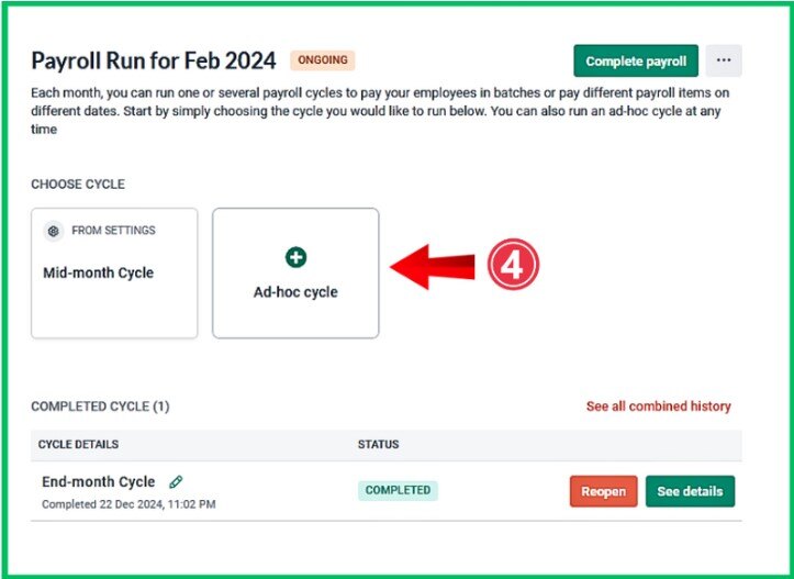 How to Run a New Cycle in Ongoing Payroll (Singapore/ SG)
