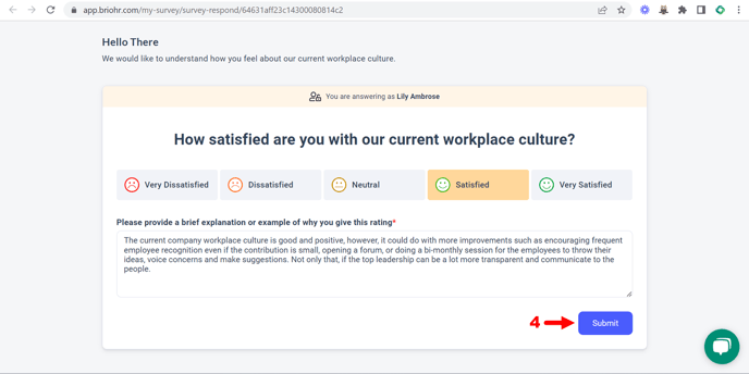 How to answer the Pulse Survey as a Respondent-5