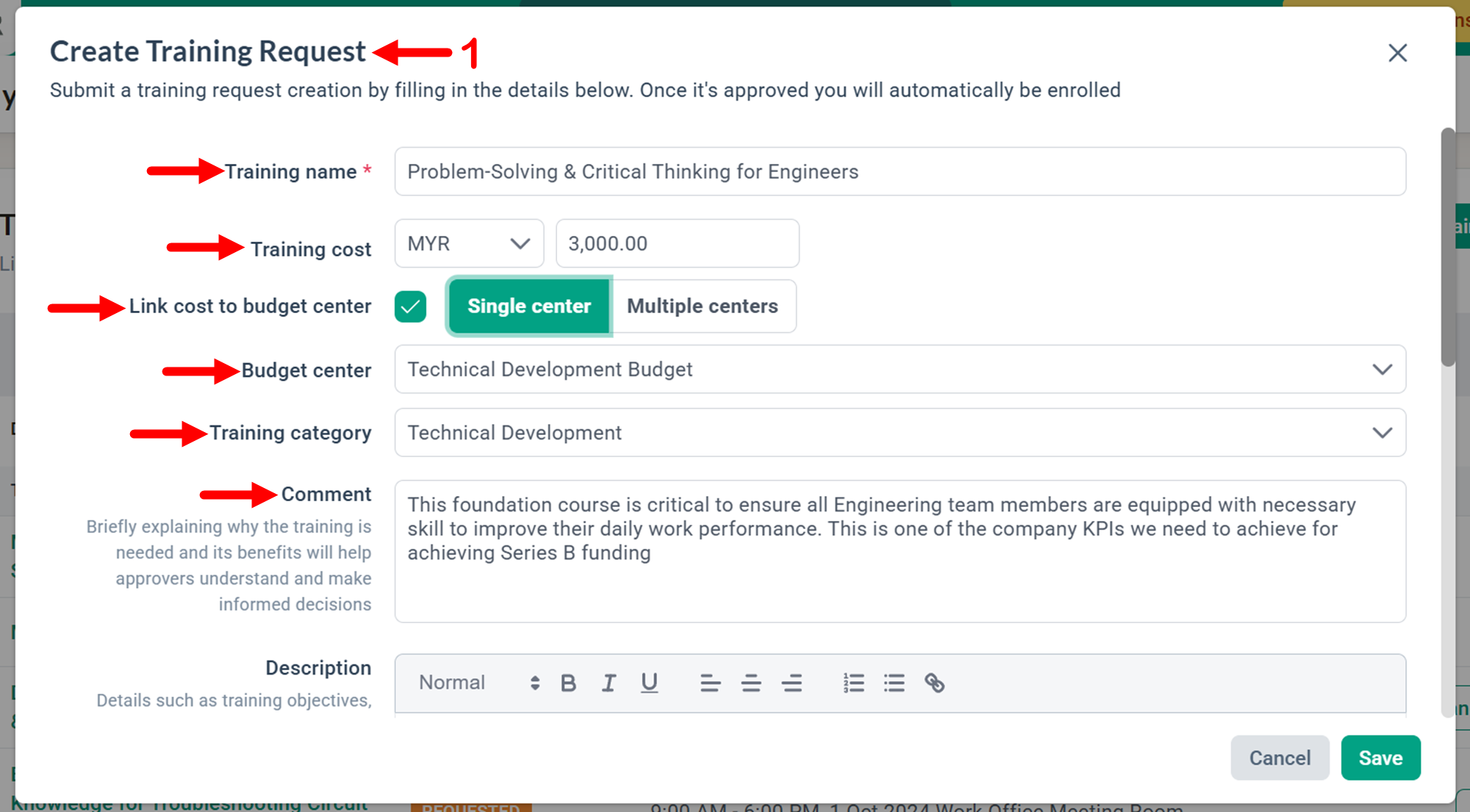 How to Create a Training Event Request