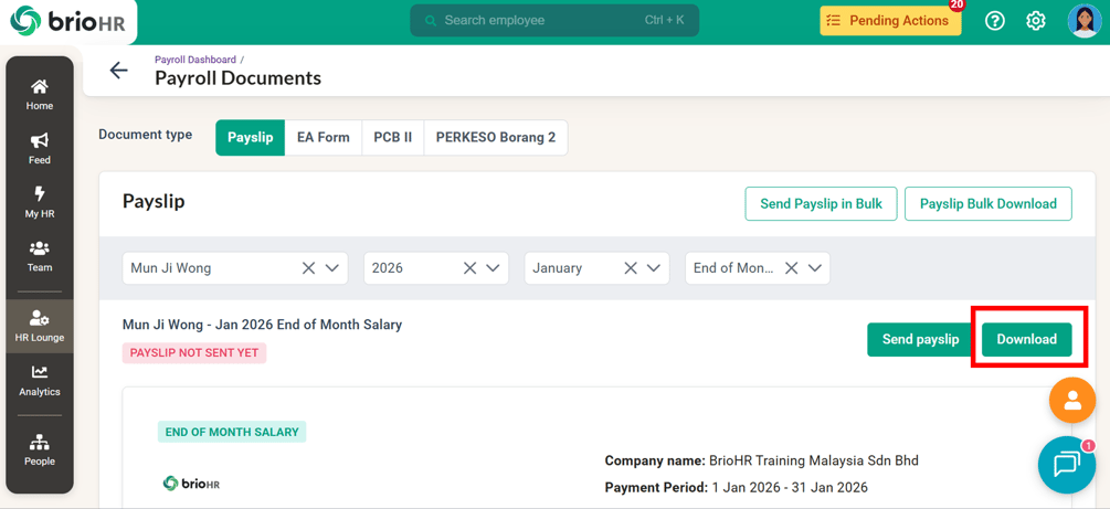 Access and Manage Employee Malaysia Payroll Documents as HR Admin