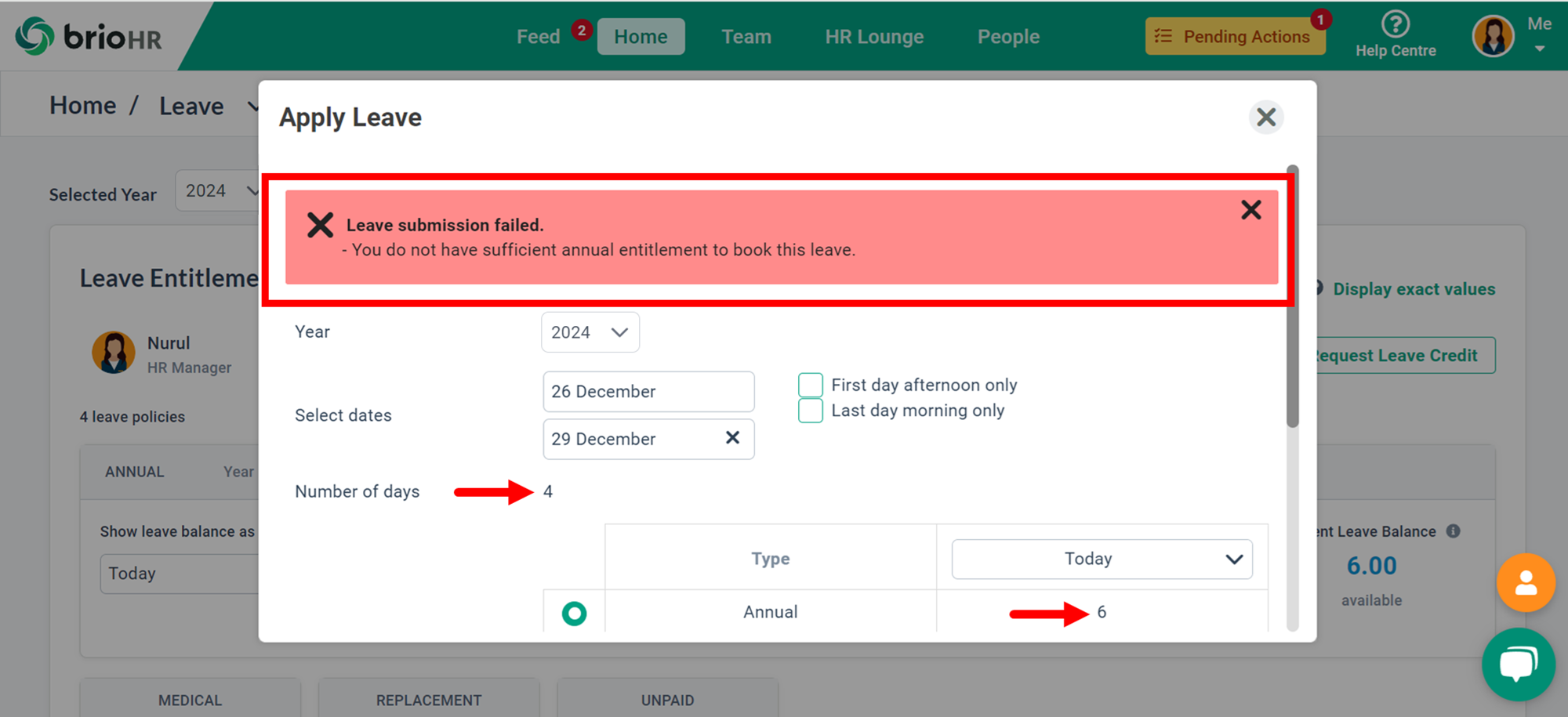 Understanding and Resolving Insufficient Leave Balance at Year-End